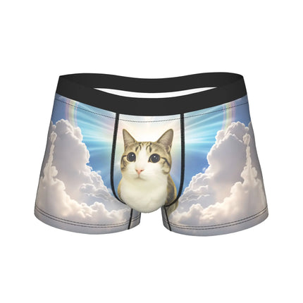 Meowl Cat Owl Cute Pet Stickers Underwear  Comfortable Panties Customs Boxer Brief For Males 3D Pouch Oversize Trunk