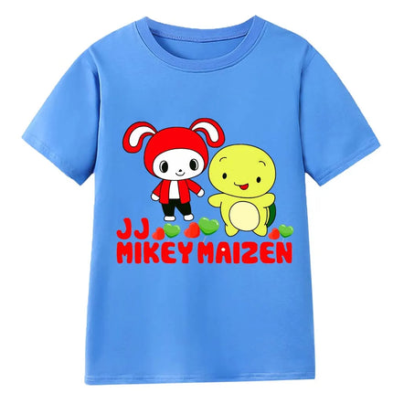 Kids Maizen JJ and Mikey T Shirt  Boys 100% Cotton Cartoon Tee Girls YouTube YouTuber Printed Top Wish Asha Children Clothes