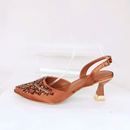 INSIGHTLINK Sky blue/Green/Gold/Purple Rhinestones High Heels Sandals With Clutch Bags For Wedding Party Lady Shoes And Bag Set