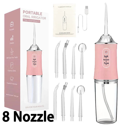 Water Flossers Portable Dental Irrigator Cordless Floss Irrigators Jet Rechargeable Oral Flossers Black Sets for Adults Braces