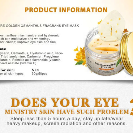 ARTISCARE Gold Osmanthus Eye Mask for Dark Circles Hyaluronic Acid Moisturizing Eye Patches Eye Care
