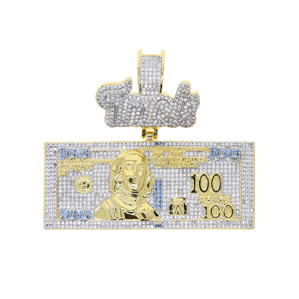 2025 New Trend Time Is Money Dollar Pendant Necklace Iced Out Bling Cubic Zirconia Charm Men Women Fashion Hip Hop Gifts Jewelry