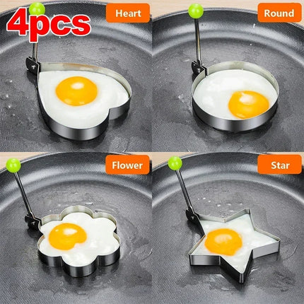 Premium Stainless Steel Heart-Shaped Fried Egg Mold-Ideal Omelette Ring & Must-Have Kitchen Accessory Gadget kitchen accessories