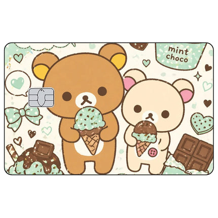 Cartoon Cute Credit Card Skin Stickers Rilakkuma Matte Sticker for VISA JCB MasterCard and Other IC Bank Card Decoration