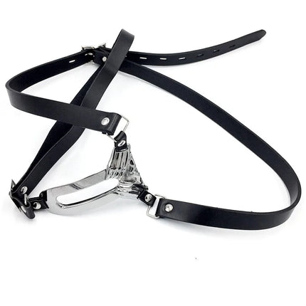 Stainless Steel Invisible Chastity Belt Female Sexy Panty Open Crotch Panties Leather Erotic Panties Ladies Underwear Lingerie