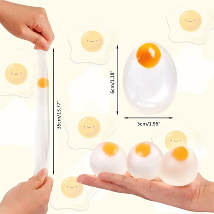 Funky Egg Squishy Toy for Anxiety Relief, Clear Splat Ball Easter Basket Fillers for Kids Adults Stress Reducer Gift