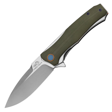 FREETIGER FT81 Folding Knife Ceramic Sandblasted D2 Blade G10/Carbon Fiber/PEI Handle Camping Hunting Survival Utility EDC Knife
