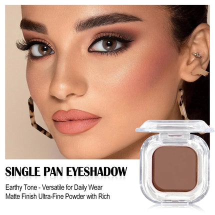2-Color Matte Eyeshadow - Warm Brown Single-Pan Eyeshadow, Blendable Long-Lasting Neutral Eye Makeup Palette
