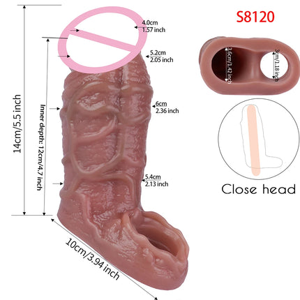 SXXY Close Head Realistic Penis Sleeve Sex Toys for Men Delay Ejaculation Dick Extender For Couples Sex Pleasure Sexshop