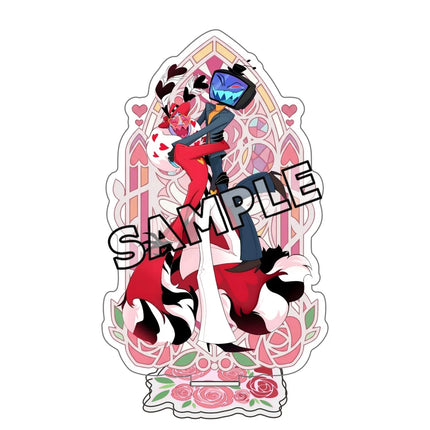 15CM Acrylic Standee Alastor Alastor Vox Anime Peripheral Desktop Ornament Decoration Valentine's Day Gift key chain
