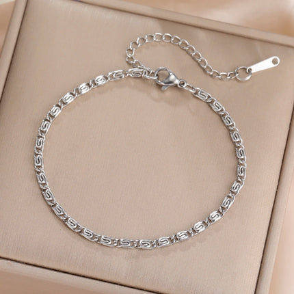 Skyrim Stainless Steel Gold Color Bracelet Twist Figaro Cuban Chain Bracelets Women Trendy Minimalist Jewelry Gifts Wholesale