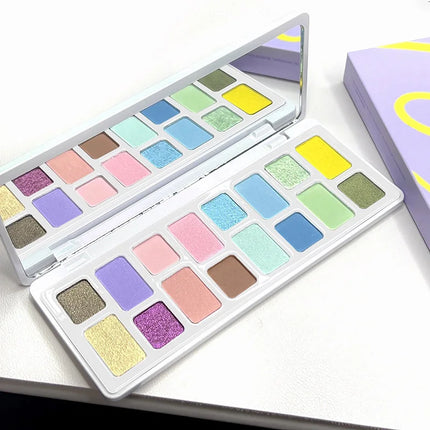 DIKALU 16 Color Eyeshadow Palette Professional Women Makeup Long-Lasting Pearly Shiny Pink Blue Green Eye Shadow Palette Glitter