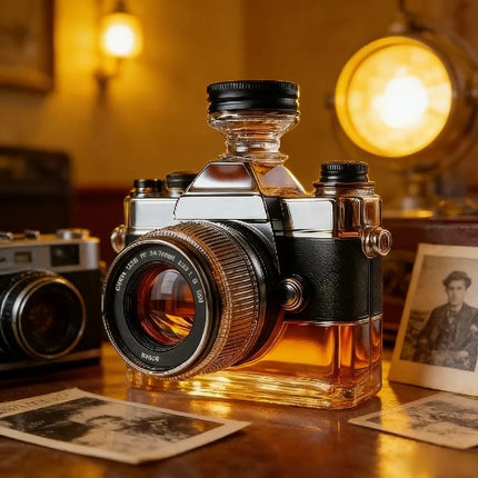 Camera-Shaped Glass Decanter - Creative Wine Bottles & Carafes, Artistic Wine Containers for Red  Family Collections