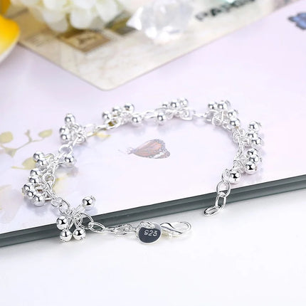 New Arrive 925 Sterling Silver Pretty Bead Bracelets Neckalce For Women Fashion Party Wedding Jewelry Sets Cute Gifts