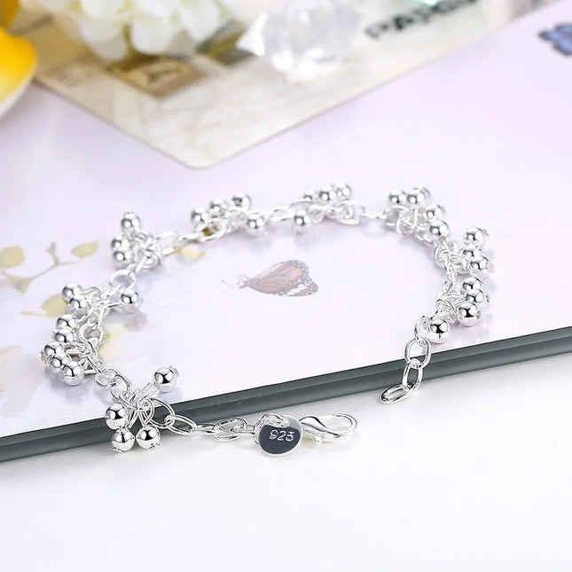 New Arrive 925 Sterling Silver Pretty Bead Bracelets Neckalce For Women Fashion Party Wedding Jewelry Sets Cute Gifts