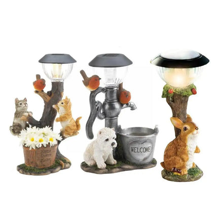 Solar Lamp for Cat and Dog, Dog, Rabbit Creativity, StatueWindow Animal LightDecoration Climbing Decor, Garden, Home Room, S0E5