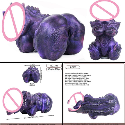FAAK Silicone Purple Pocket Pussy Fantasy Male Masturbator Sex Toys For Men Butt Stroker Ass with Tight Viginal and Anal Chanel