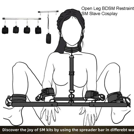 SM Bar Spreader Sex Toy BDSM Handcuff Restraint Leg Cuffs Neck Collar Leash Open Thigh Sextoy Kits Adult Couple Erotic Game Tool