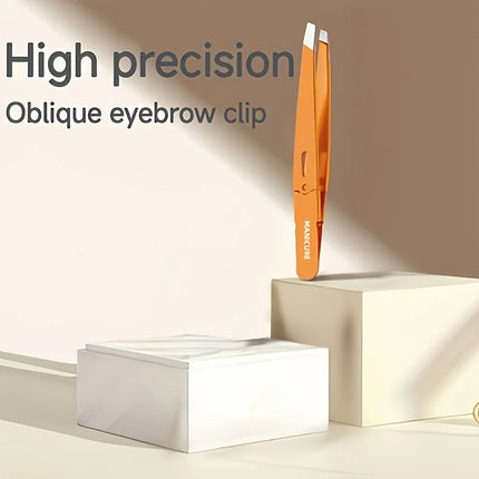 High-Quality Stainless Steel Eyebrow Tweezers Hair Removal Tweezers Specialized for Beard Removal, Slant Tip Eyebrow Clip