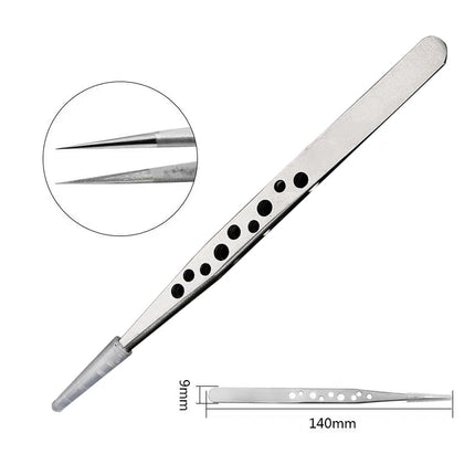 Gemerry Eylashes Tweezers Professional Eyelash Extensions Eyebrows Stainless Steel Fiber Tips Anti-Static Tweezers Tools Makeup