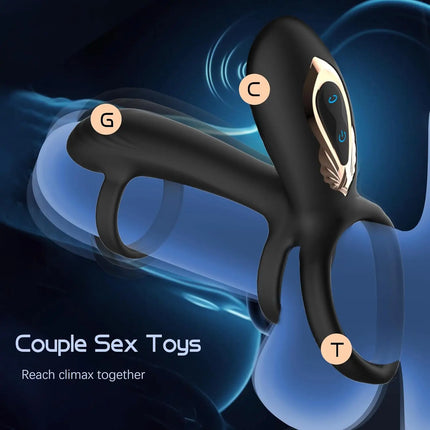 Male Sex Toy Penis Cock Ring Vibrator for Men Women G-spot Clitoral Stimulator Penis Ring for Men Dick Vibration for Couples