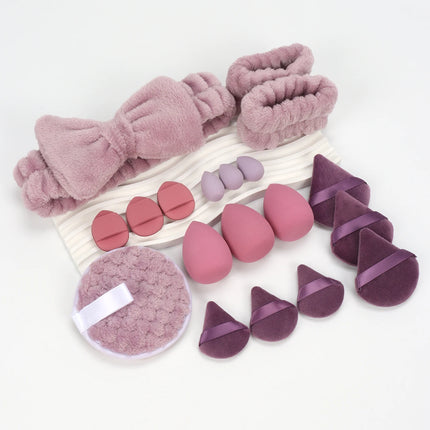 19 件 Cosmetic Puff Makeup Sponge Blender Beauty Egg Foundation Sponges Puff Wash Face Headband Wristband Make up Accessories
