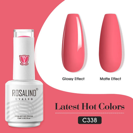 ROSALIND 15ml Nail Gel Polish Macaron Hybrid Varnish Semi Permanent Nail Art Design Soak Off Top Base Coat Esmalte UV Gel Nail
