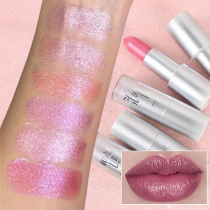 1PC Shiny Metallic Lipstick - Pearlescent Lip Gloss, Suitable for All Skin Types, High Pigmentation, Mild Formula, New Year Gift