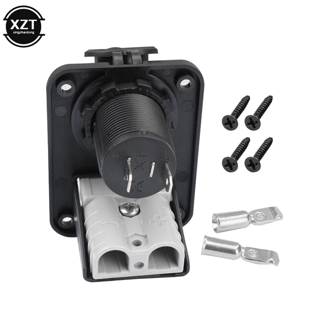 12V 50A Car Anderson Plug Cigarette Lighter Socket Charger Flush Mount Recessed Plate for Caravan Camper Boat Truck