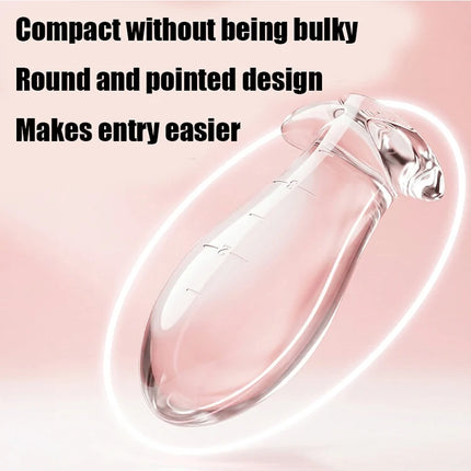 Large Crystal Clear Silicone Dragon Egg Anal Plug with Size Markings Soft Flexible Prostate Massager for Men And Women
