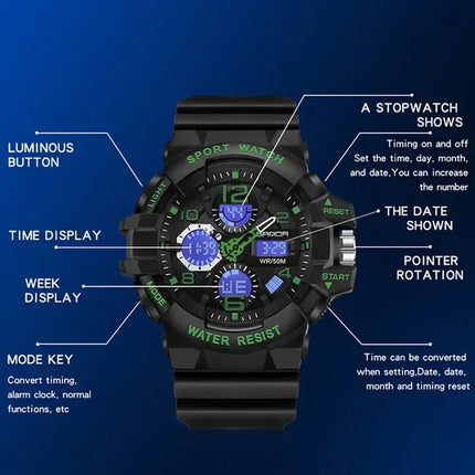 SANDA Top Brand G-Style Military Watch Men Digital Shock Sports Watches For Man Waterproof Electronic Wristwatch Male Relogios