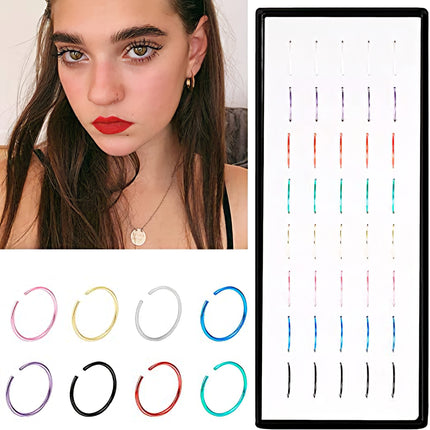 Fashion Crystal Stainless Steel Nose Stud Piercing for Women Hypoallergenic 1.8mm Nose Ring Straight/L/Screw Shaped Body Jewelry