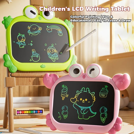 Kids LCD Drawing Tablet, Colorful Eye Protection Writing Board, One Touch Erase Cartoon Educational Graffiti Toy Birthday Gift