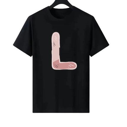 Letter Number Woman Black Summer Round Neck Parent-child Clothing Casual Tops Unisex Comfort Short Sleeves T-Shirt Men Blouses