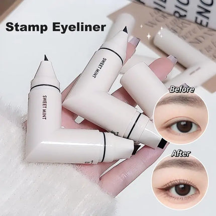 New Brown Precise Outline Signet Long-Lasting Eyeliner Liquid Pen Rotate Eyeliner Stamp Integrated Eyeliner Stamp