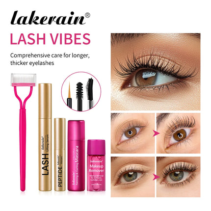 Super value cosmetics set Luxury eyelash set, eyelash care (eyelash essence, peptide mascara, curling mascara, makeup remover, e
