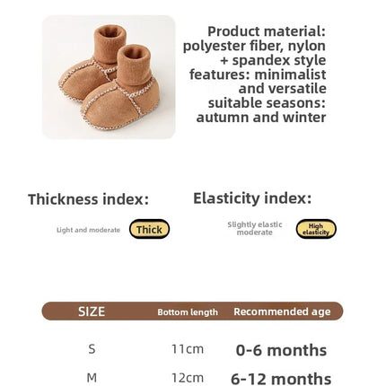 Baby Suede Leather Thick Shoes Infants Winter Plush Warm Booties Fur Girls Booties Unisex Sheepskin Kids Boy Floor First Walkers