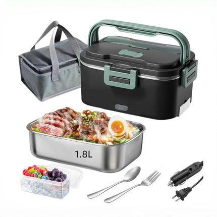 Electric Lunch Box for Adultss 100W 1.8L Portable Heated Lunch Box for men,12V/24V/110V home/Car/Office/Truck,1,8L Removable