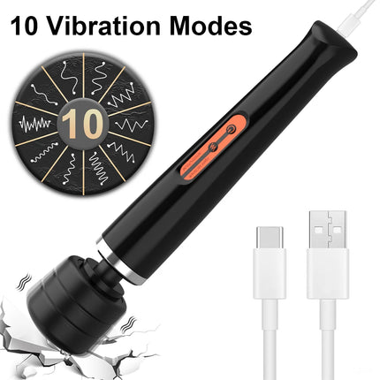 Magic Wand Vibrator for Women Big AV Body Massager G Spot Powerful Clitoris Stimulator USB Charging Adult Sex Toys for Woman