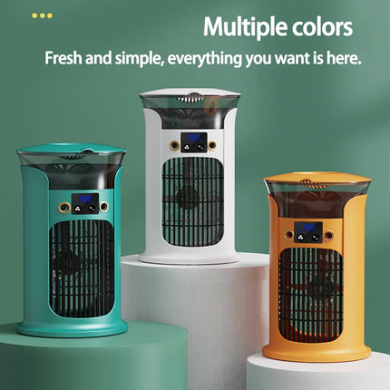 Desktop Mini Air Conditioner Portable USB Air Cooler Fan For Home Room Camping Humidifier Cooling Fans 7 Color Night Lamp