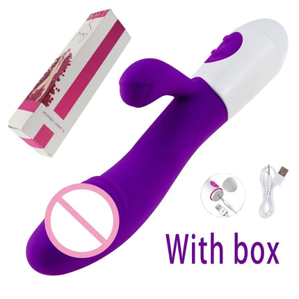 Rabbit Vibrator for Women Beginner G-Point Powerful Vibrating Massager Vaginal Clitoris Nipple Stimulator Female Adult Sex Toys