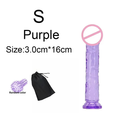 Woman Realistic Purple Anal Butt Plug Dildo Masturbator Soft Penis Beginner Dildo With Strong Suction Cup Anal Adult Sex Toys 18