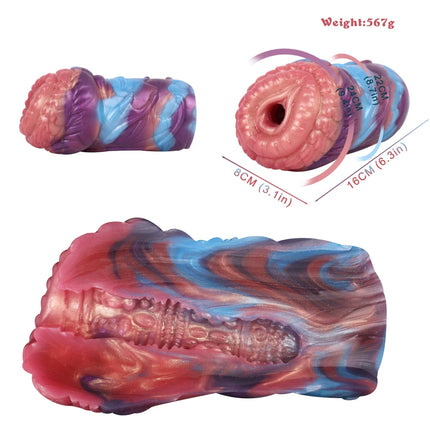 Silicone Monster Male Masturbator Daul Channel Anal Onahole Pussy Realistic Vaginal Textured Channel Stroker AdultSexToy For Man