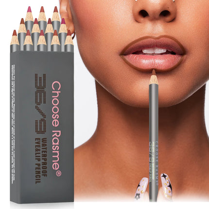 12pcs Velvet Matte Lip Liner Set - Long-Lasting Versatile Shades Longlasting Lip Makeup Berry, Brown, Pink Lip Pencil