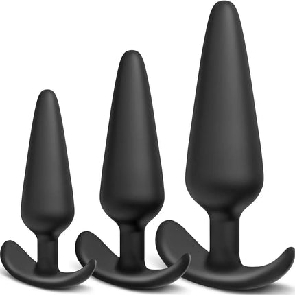 3 Different Size Anal Plug Soft Silicone Anal Butt Plug Stimulator Adults Sex Toys for Men/Women Prostate Massager Anal Trainer