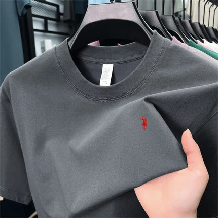 2026 model cotton short-sleeved T-shirt, high-end design, embroidered pattern, summer style, designer brand, round-neck embroide