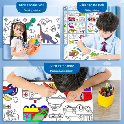Children's Drawing Roll Scroll DIY Coloring Paper Roll Color Filling Graffiti Paper-cut for Kids Painting Educational Kids Toys