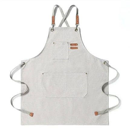 New Fashion Canvas Kitchen Aprons For Woman Men Chef Work Apron For Grill Restaurant Bar Shop Cafes Beauty Nails Studios Uniform