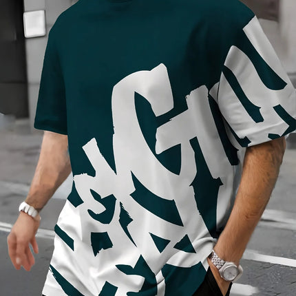 2025 New Summer Personalized Letter Printed Comfortable and Breathable Round Neck T-shirt Outdoor High Street Top
