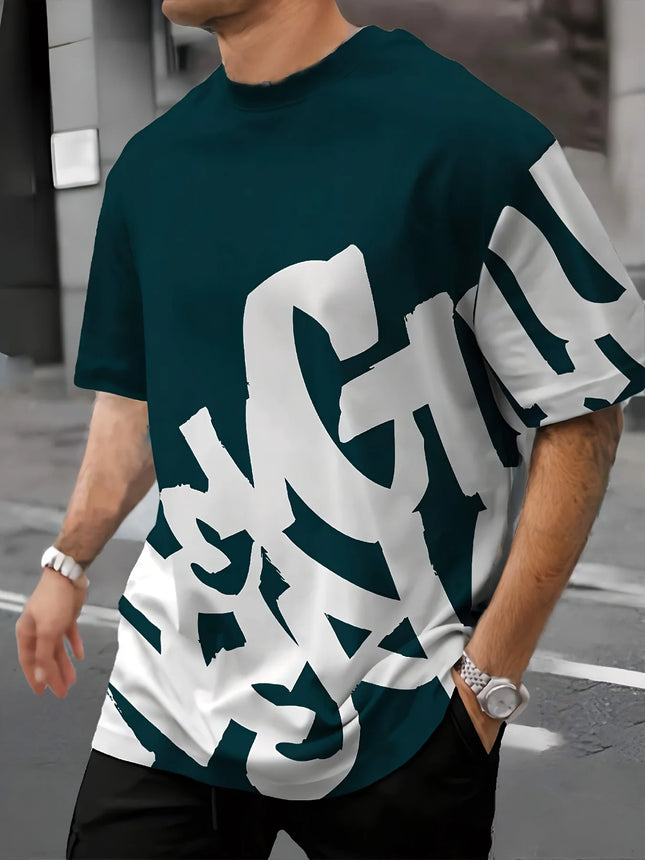 2025 New Summer Personalized Letter Printed Comfortable and Breathable Round Neck T-shirt Outdoor High Street Top